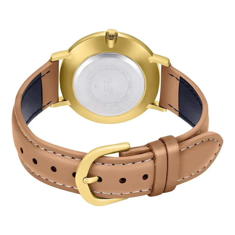 Casio Enticer Japan Quartz White Dial Leather Ladies Watch- LTP-VT01GL-7B